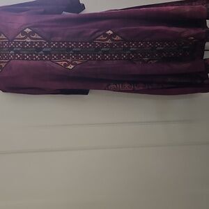 Exquisite Tunic & Pants Set in Plum with Black Burgandy Gold Trim